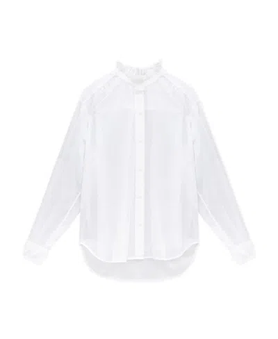 Isabel Marant Étoile Frilled-neck Cotton Shirt In White