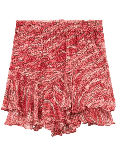 Isabel Marant Étoile Isabel Marant Etoile Fuchsia Printed Sornel Shorts In Red