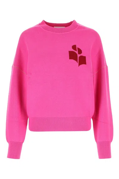 ISABEL MARANT ÉTOILE FUCHSIA STRETCH COTTON BLEND ALTEE SWEATER