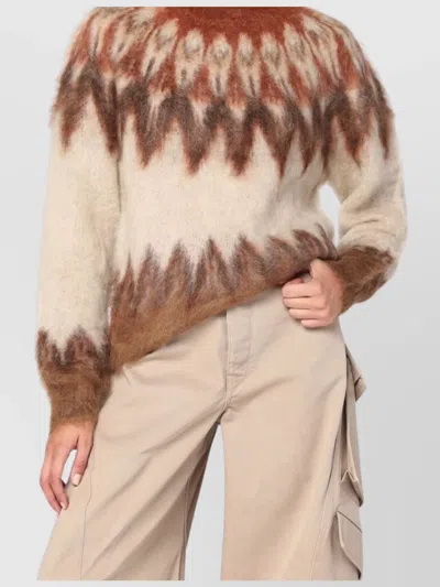 ISABEL MARANT ÉTOILE FUZZY ZIGZAG SWEATER WITH RIBBED FINISH