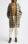 Isabel Marant Étoile Green & Brown Gabriel Coat In Khaki/ecru