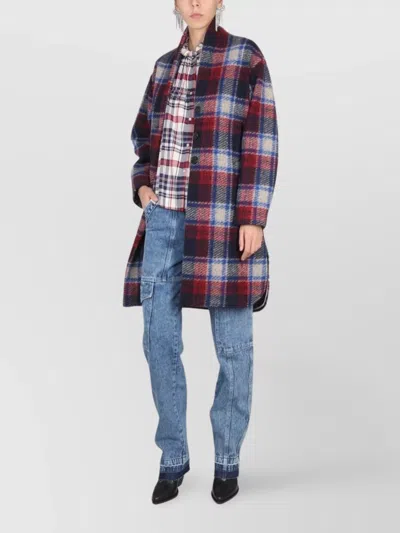 Isabel Marant Étoile "gabriel" Coat Plaid Side Pockets