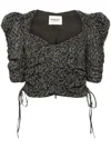 Isabel Marant Étoile Galaor Floral-print Top In 黑色