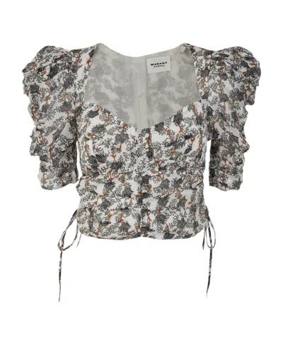 Isabel Marant Étoile Galaor Organic Cotton Blouse In Gray