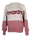 Isabel Marant Etoile Gallian Colorblock Logo Pullover Sweatshirt In Pink Cotton In Pink