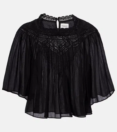 Isabel Marant Étoile Garia Lace-trimmed Cotton Blouse