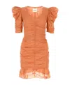 Isabel Marant Étoile Isabel Marant Etoile Woman Copper Cotton Sireny Mini Dress In Brown