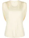 Isabel Marant Étoile Gathered-detail Linen T-shirt In Gelb