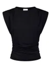 Isabel Marant Étoile Gz T-shirt With Cap Sleeves And Draped Detail In Black