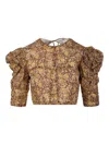 Isabel Marant Étoile Gathered-sleeve Floral-print Blouse In Brown