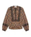 Isabel Marant Étoile Blouse With Deep V-neck And Floral Patterns In Brown