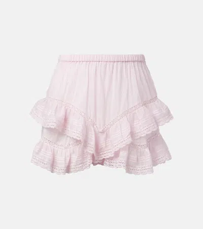Isabel Marant Étoile Geana Lace-trimmed Cotton Shorts