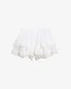 Isabel Marant Étoile Geana Tiered Ruffled Lace-trimmed Cotton-voile Shorts In White