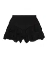 Isabel Marant Étoile Geana Ruffled Cotton Shorts In Black
