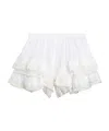 Isabel Marant Étoile Geana Tiered Ruffled Lace-trimmed Cotton-voile Shorts In White