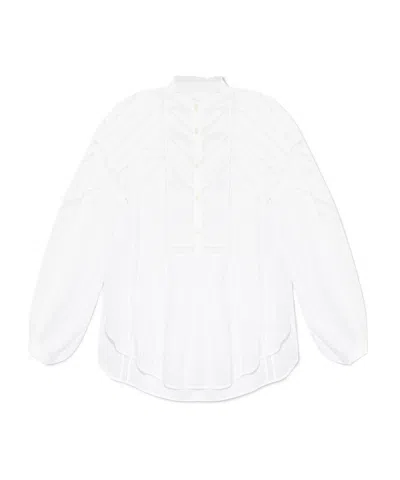 Isabel Marant Étoile Gelma Embroidered Cotton Blouse In White
