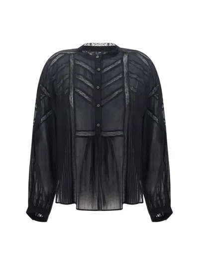 ISABEL MARANT ÉTOILE ISABEL MARANT ÉTOILE GELMA EMBROIDERED RUFFLED BLOUSE