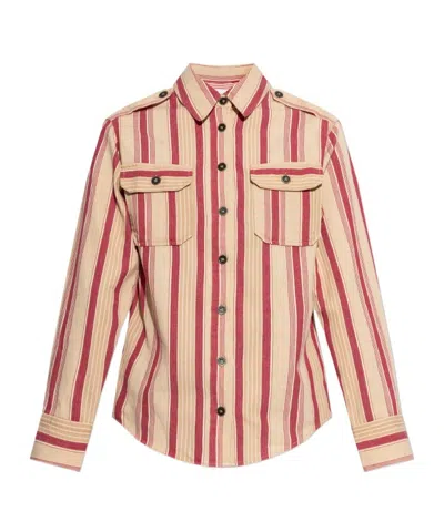 Isabel Marant Étoile Striped Cotton Shirt In Pink