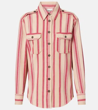 Isabel Marant Étoile Gelva Striped Cotton Shirt In Red