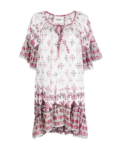 ISABEL MARANT ÉTOILE ISABEL MARANT ÉTOILE GEOMETRIC-PRINT RUFFLED DRESS