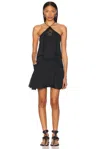 Isabel Marant Étoile Geraldin Lace-trimmed Cotton Minidress In Black