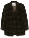 Isabel Marant Étoile Gesina Check Wool Suit Jacket In Brown