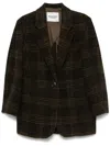 Isabel Marant Étoile Gesina Check Wool Suit Jacket In Brown