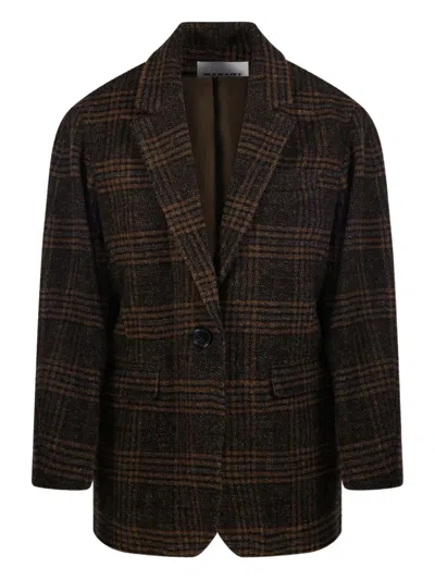 ISABEL MARANT ÉTOILE GESINA CHECKED SINGLE-BREASTED COAT