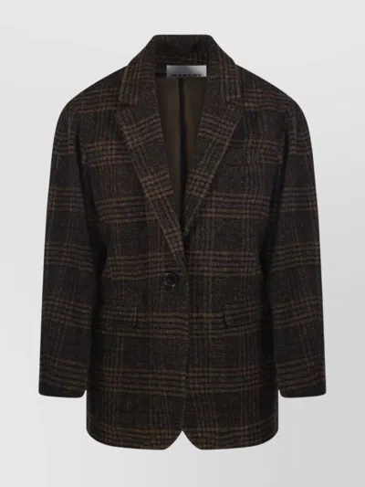 ISABEL MARANT ÉTOILE GESINA GB CHECKED LAPEL COAT
