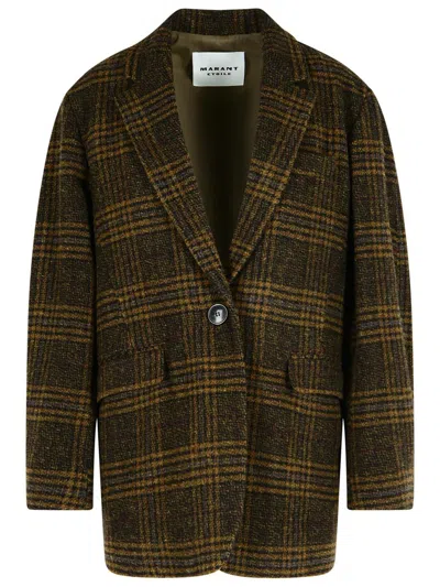 Isabel Marant Étoile 'gesina' Khaki Virgin Wool Blazer In Multi