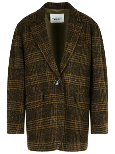 ISABEL MARANT ÉTOILE GESINA' KHAKI VIRGIN WOOL BLAZER