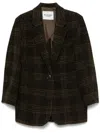 Isabel Marant Étoile Gesina Check Wool Suit Jacket In Brown