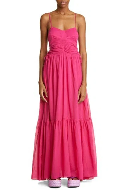Isabel Marant Étoile Giana Tiered Cotton Maxi Dress In Pink