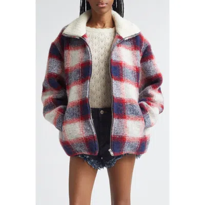 Isabel Marant Étoile Gimoa Buffalo Plaid Virgin Wool Blend Coat In Multi