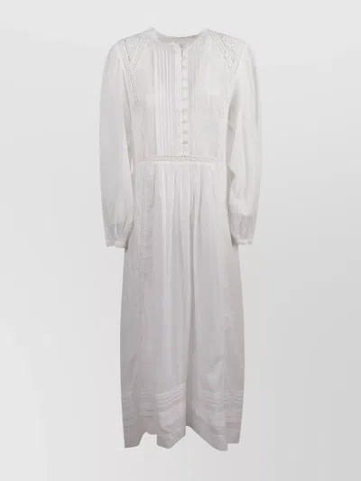 Isabel Marant Étoile Gisela Cotton Dress Pleated Front In White