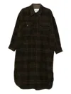 Isabel Marant Étoile Gislene Plaid Collared Coat With Chest Pockets In Green