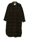 Isabel Marant Étoile Gislene Plaid Collared Coat With Chest Pockets In Green