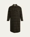 Isabel Marant Étoile Gislene Long Plaid Shirt Jacket In Green