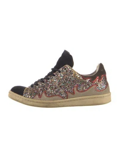 Pre-owned Isabel Marant Étoile Glitter Printed Sneakers In Black