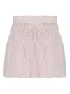 Isabel Marant Étoile Goldie Lace-insert Pleated Mini Skirt In Pink