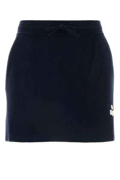 ISABEL MARANT ÉTOILE ISABEL MARANT ETOILE MIDNIGHT BLUE STRETCH COTTON BLEND AMALINE MINI SKIRT