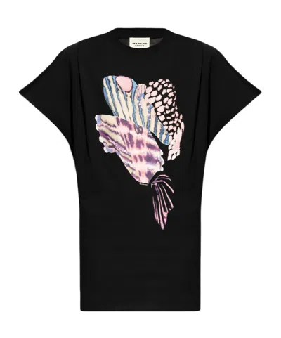Isabel Marant Étoile Graphic-print Cotton Dress In Black