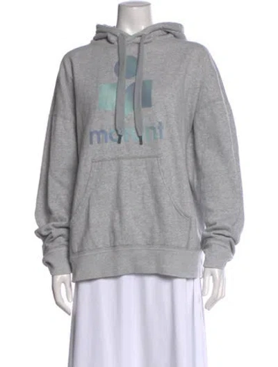 Pre-owned Isabel Marant Étoile Graphic Print Crew Neck Hoodie In Gray