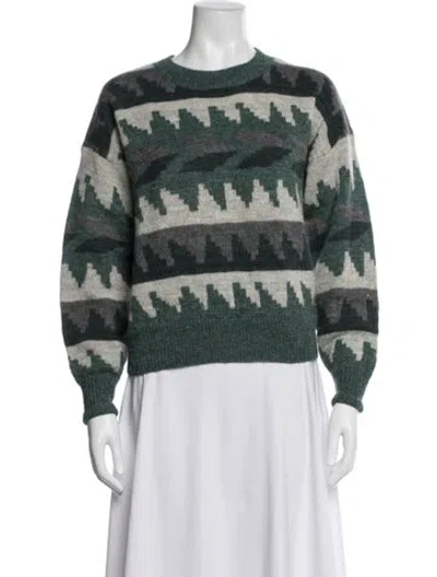 Pre-owned Isabel Marant Étoile Graphic Print Crew Neck Sweater In Blue