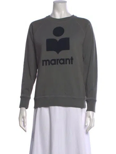 Pre-owned Isabel Marant Étoile Graphic Print Crew Neck Sweater In Grey