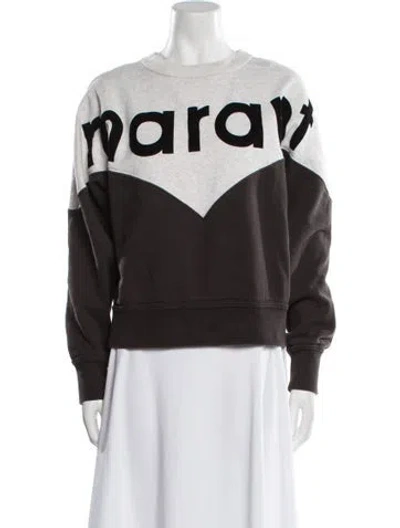 Pre-owned Isabel Marant Étoile Graphic Print Crew Neck Sweatshirt In Black