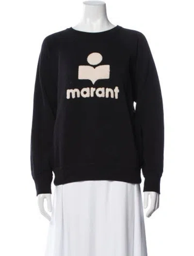 Pre-owned Isabel Marant Étoile Graphic Print Crew Neck Sweatshirt In Black