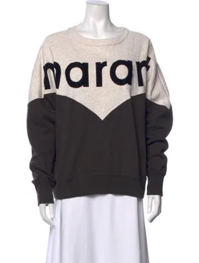 Pre-owned Isabel Marant Étoile Graphic Print Crew Neck Sweatshirt In Black