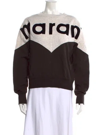 Pre-owned Isabel Marant Étoile Graphic Print Crew Neck Sweatshirt In Black