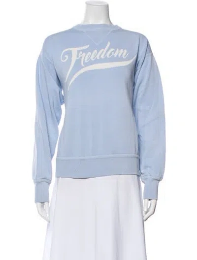 Pre-owned Isabel Marant Étoile Graphic Print Crew Neck Sweatshirt In Blue